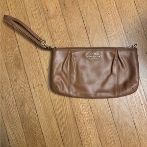 Coach Tan Leather Wristlet